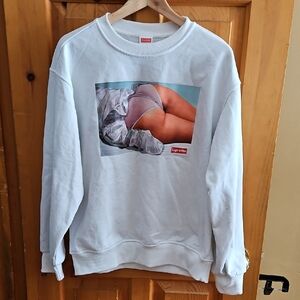 Supreme White Sweatshirt with Artistic Graphic